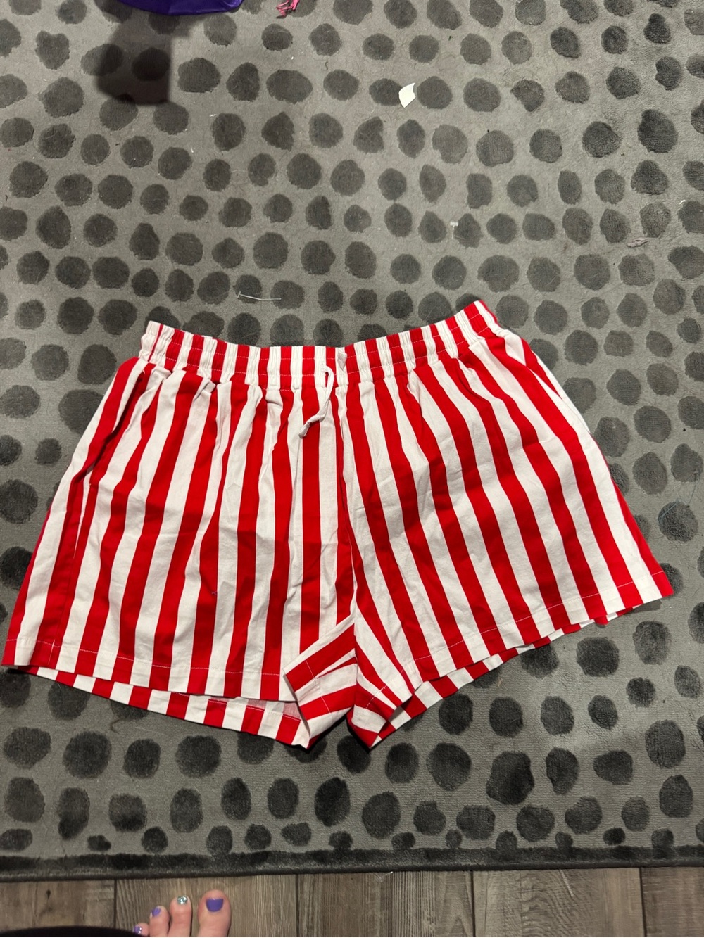 Red & White Striped High-Waist Women’s Shorts